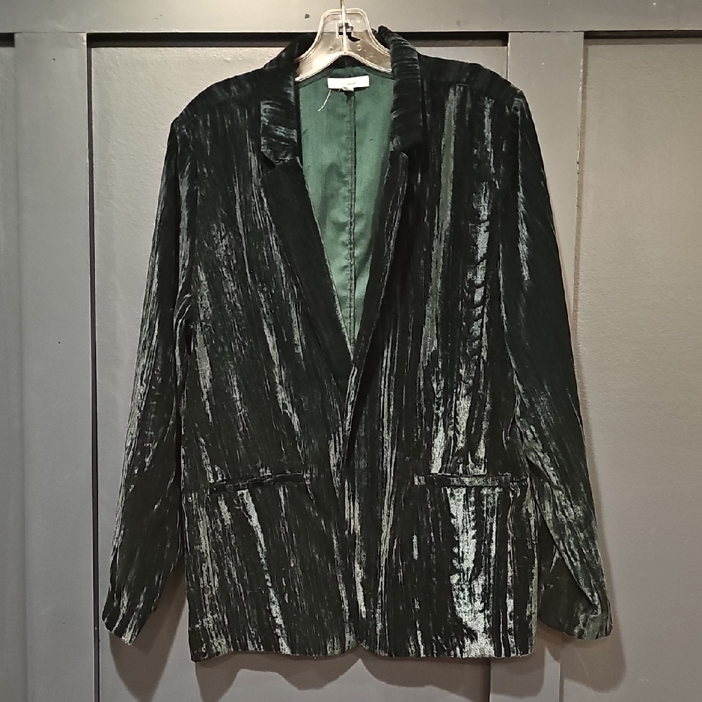 Maurices Deep Green Velvet Blazer